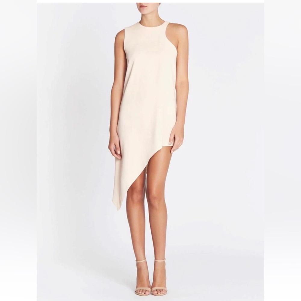 Iro Away Powder Pink Sleeveless High Neck Asymmetric Cocktail Dress Size 38